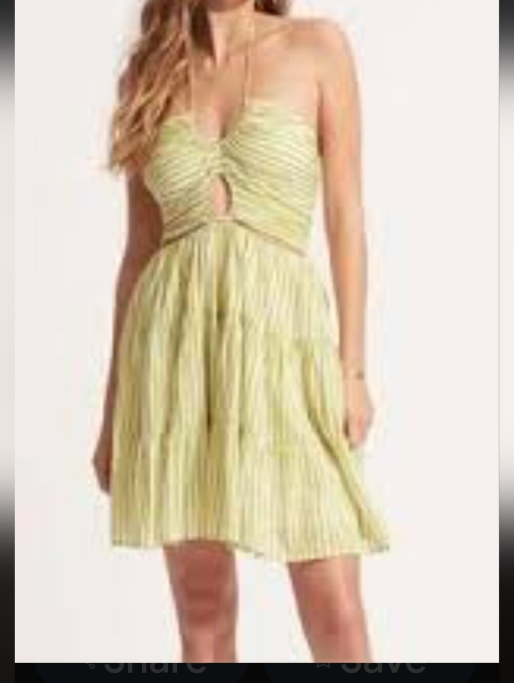 Seafolly Light Green Striped Twist-Front Mini Dress